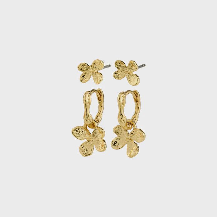 AJANI earrings 2-in-1 set, gold-plated