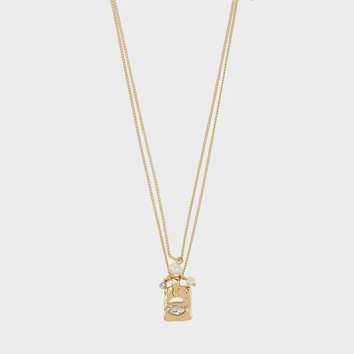 FIRE necklace 2-in-1 set, gold-plated