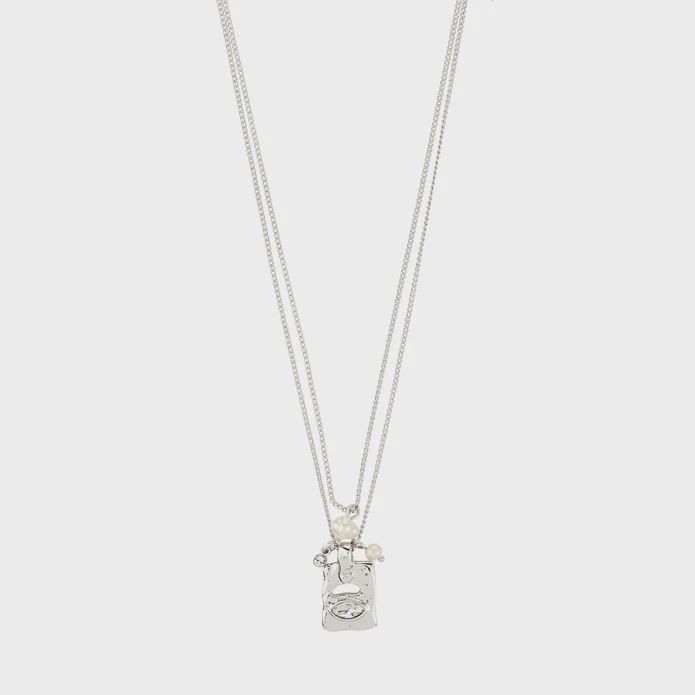 FIRE necklace 2-in-1 set, silver-plated