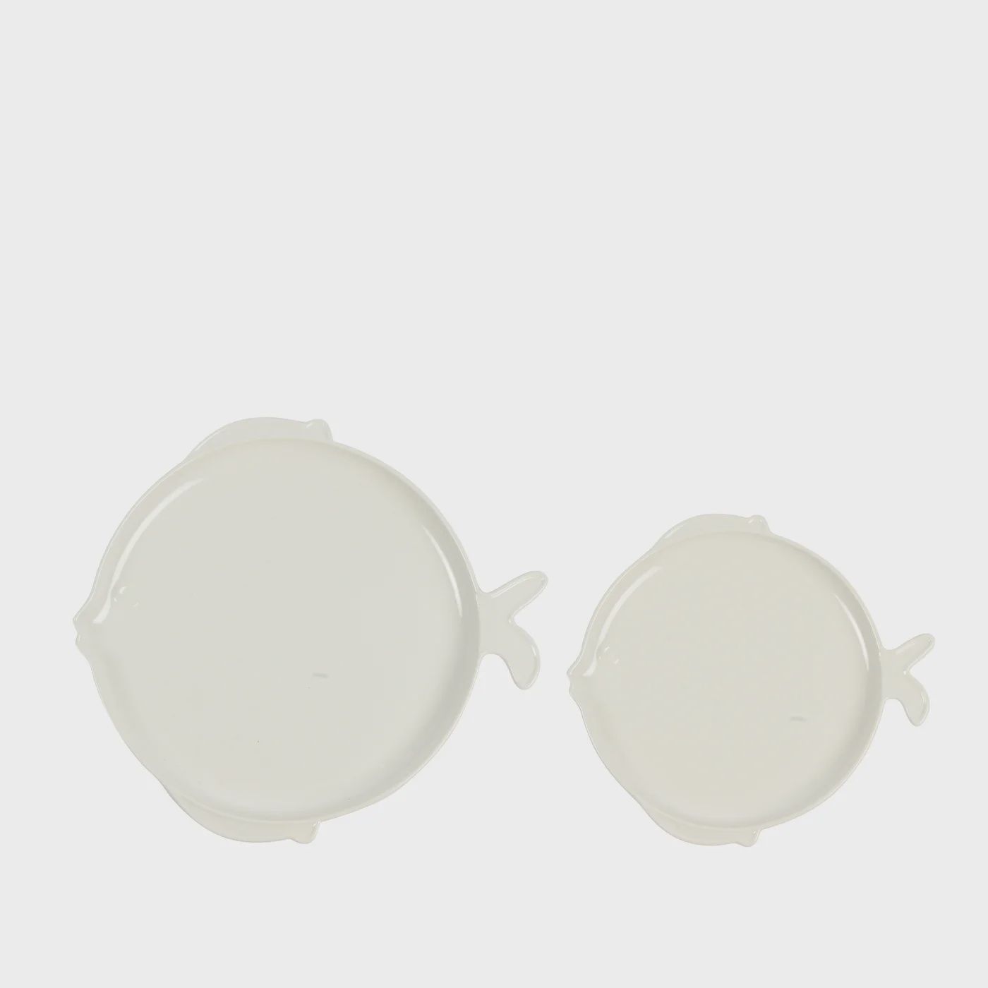 Fish Serving Plate Set Of 2 Round White