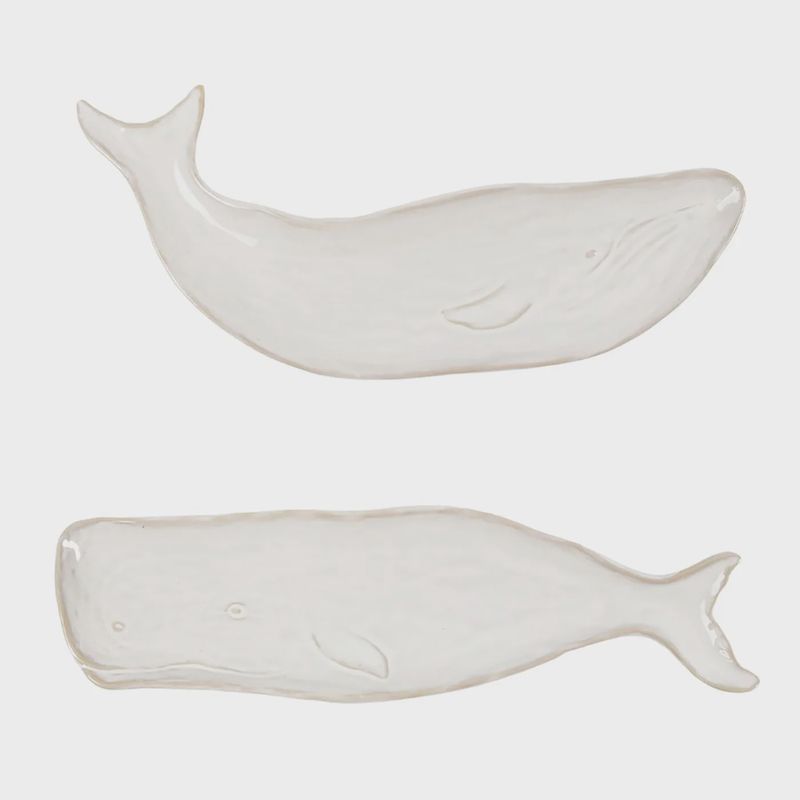 Whale Stoneware Serving Plate 2Pc Set