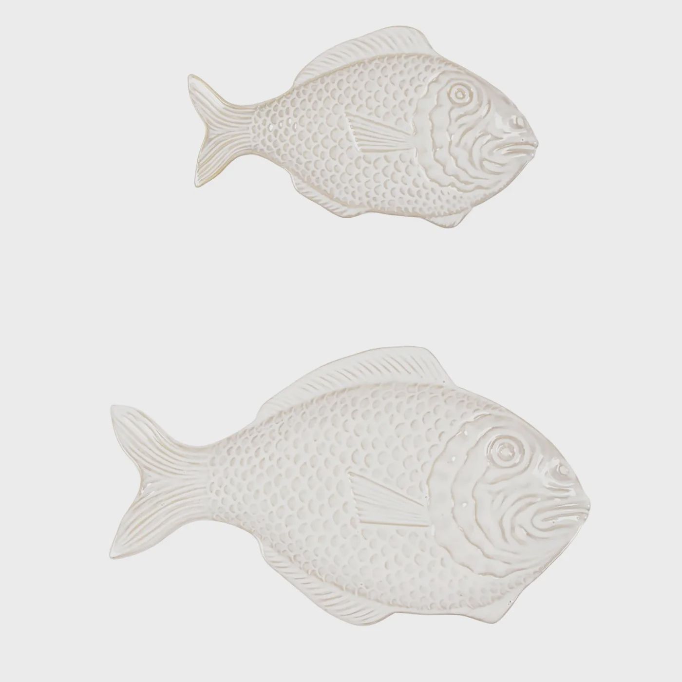 Fish  Stoneware Seving Plate 2Pc Set