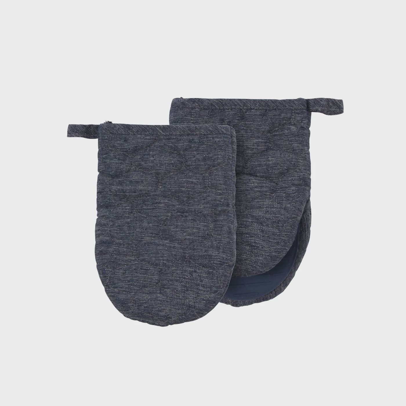 Heathered Quilted Mini Mitt Pair Denim