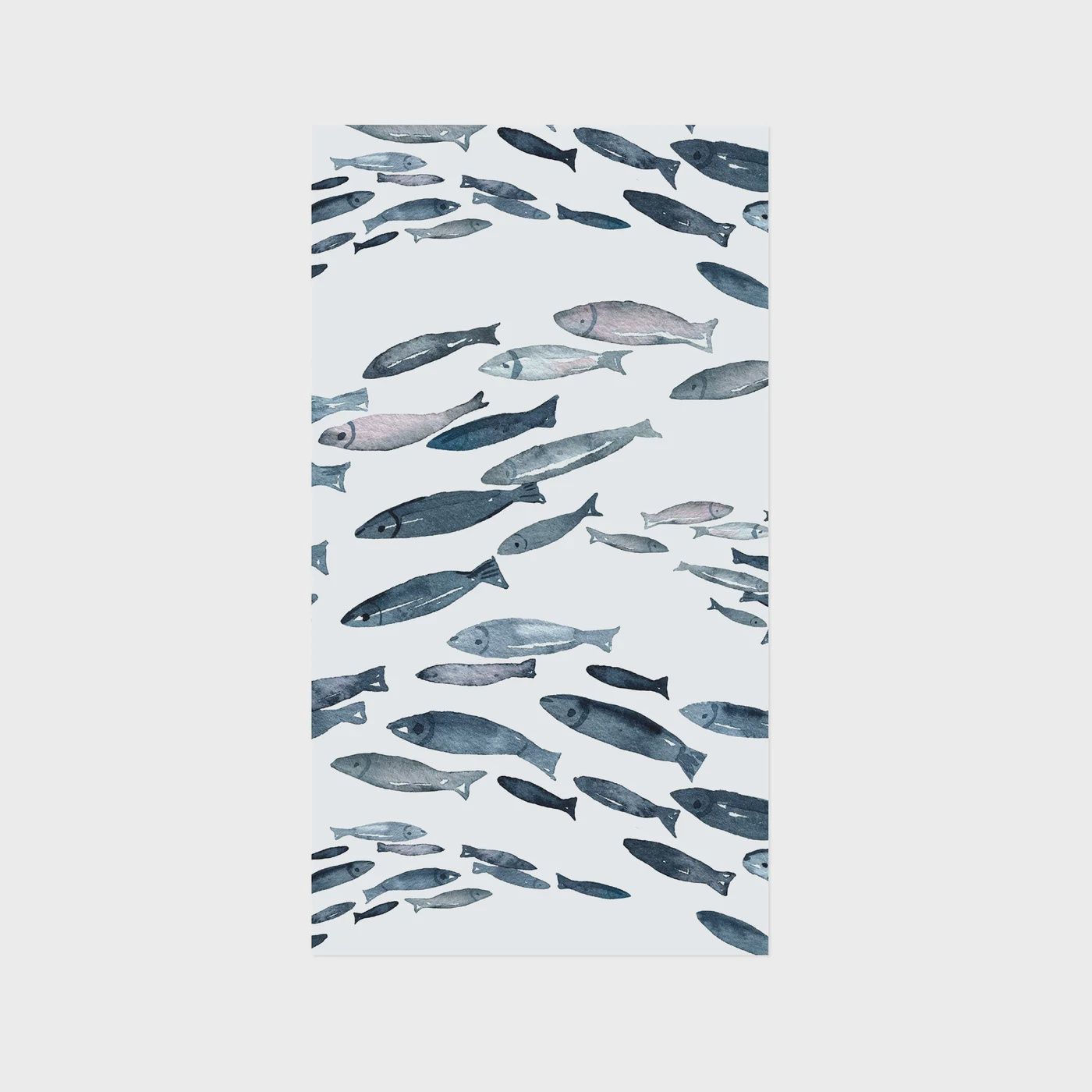 Fishes Printed Guest Napkin 16Pk Blue
