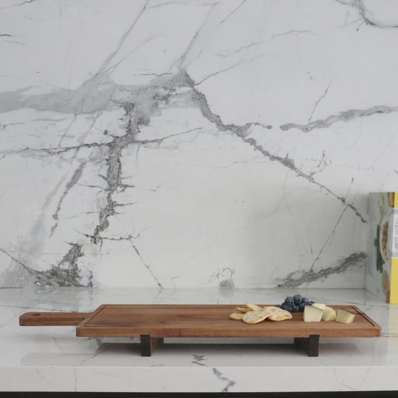Raised Acacia Serving Board Long