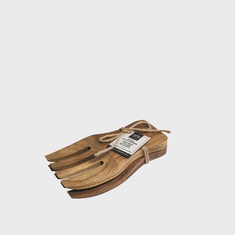 Acacia Wood Salad Servers Natural