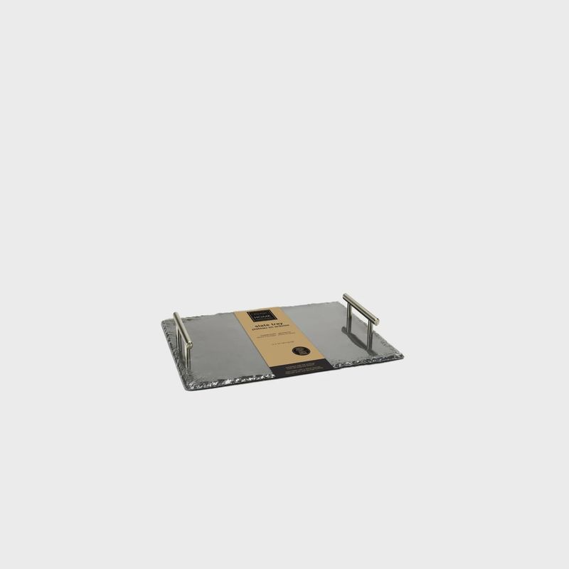Slate Rectangle Tray with Handle Natural Slate