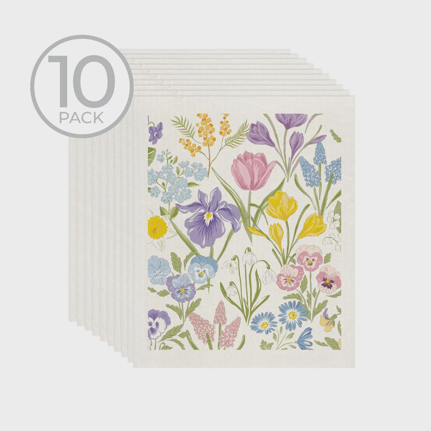 Mixed Spring Floral Sponge Cloth P/10 Multi