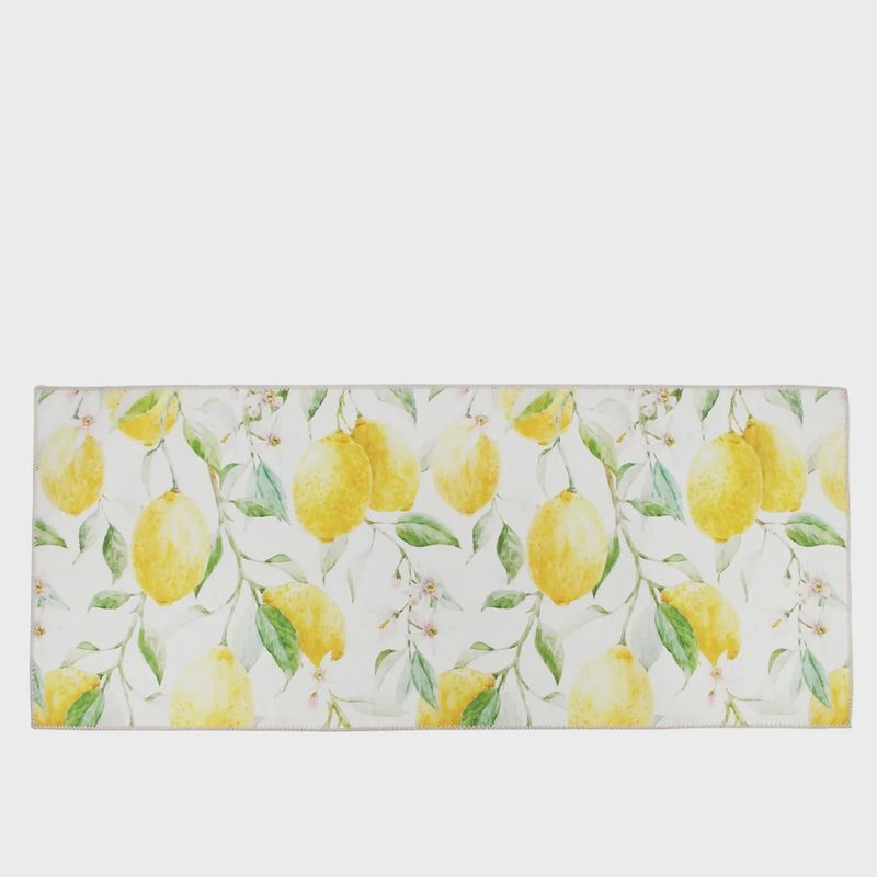 Fresh Lemon Chenille Washable Accent Mat