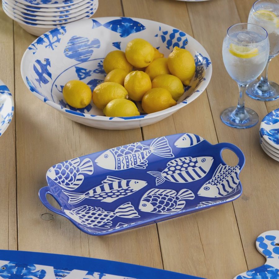 Fish Tale Rectangular Tray with Handle