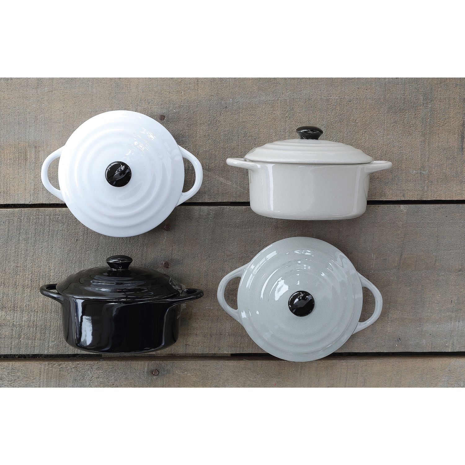 Stoneware Mini Baker with Lid, 4 Colors