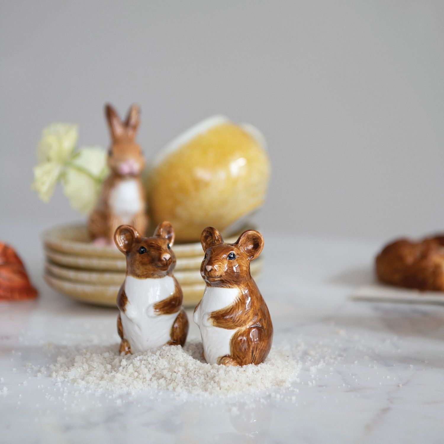 Hand-Painted Mouse Salt &amp; Pepper Shakers S/2