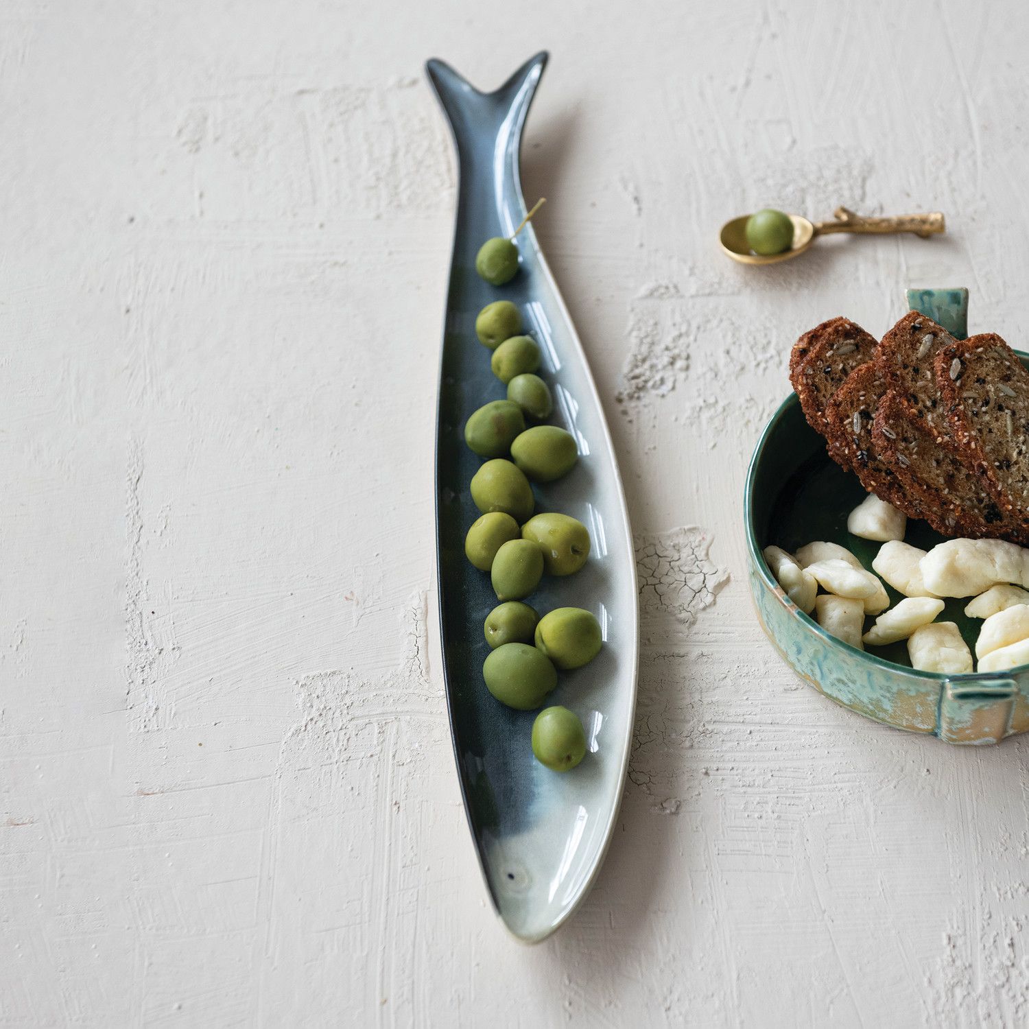Stoneware Sardine Shaped Dish
