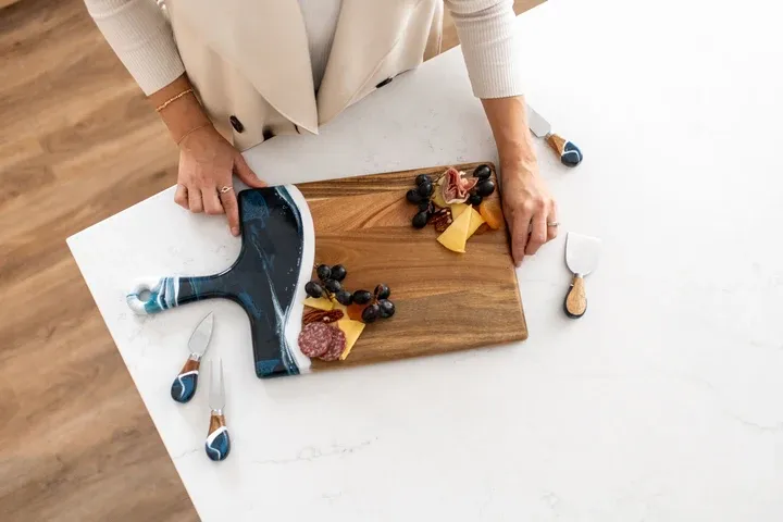 Large Acacia Cheese Board Navy