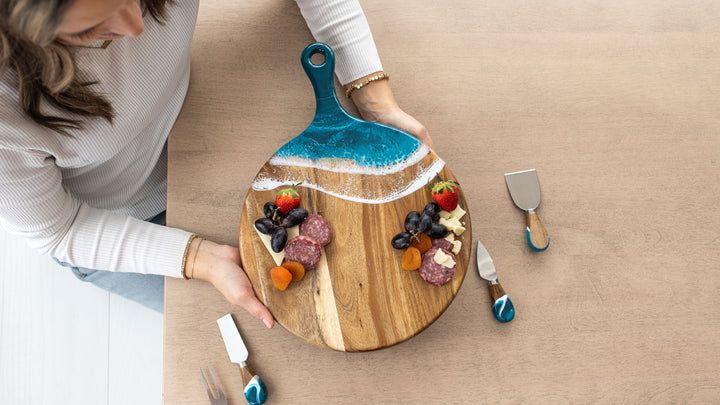Round Cheese Paddle Acacia Ocean Vibes