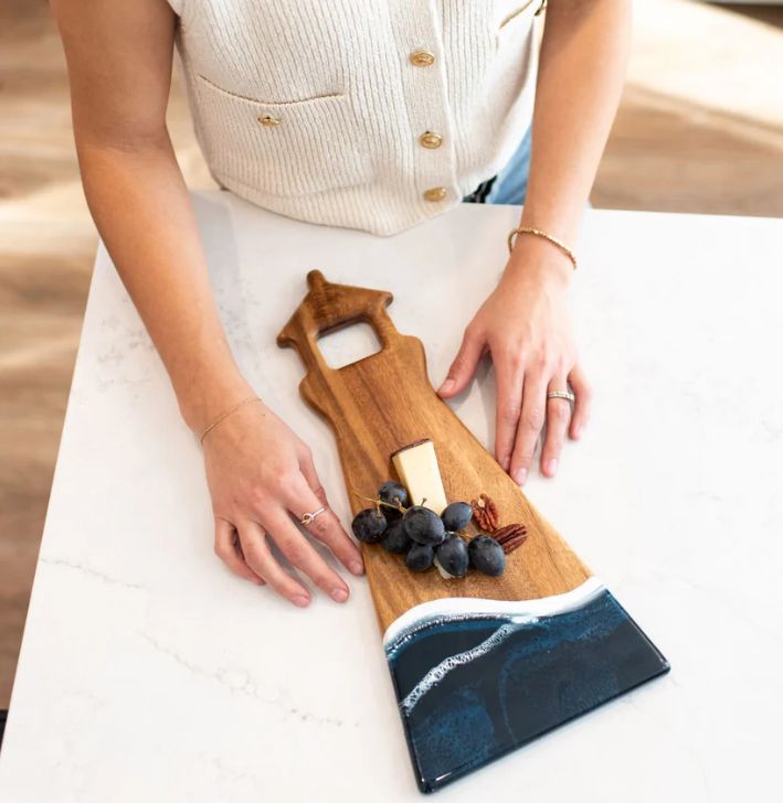 Light House Acacia Cheese Board Navy