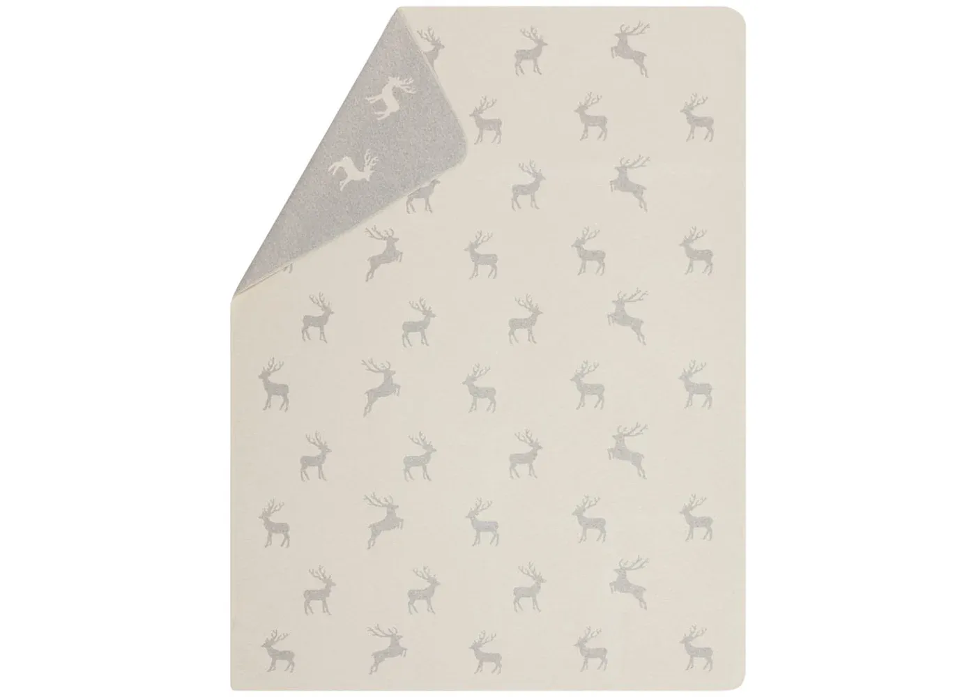SILVRETTA Cotton Throw "Reindeer Allover" Beige