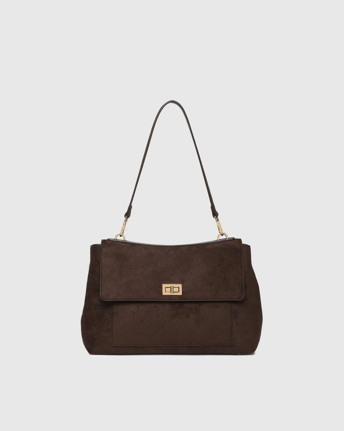 Arden Suede Shoulder Bag Chocolate