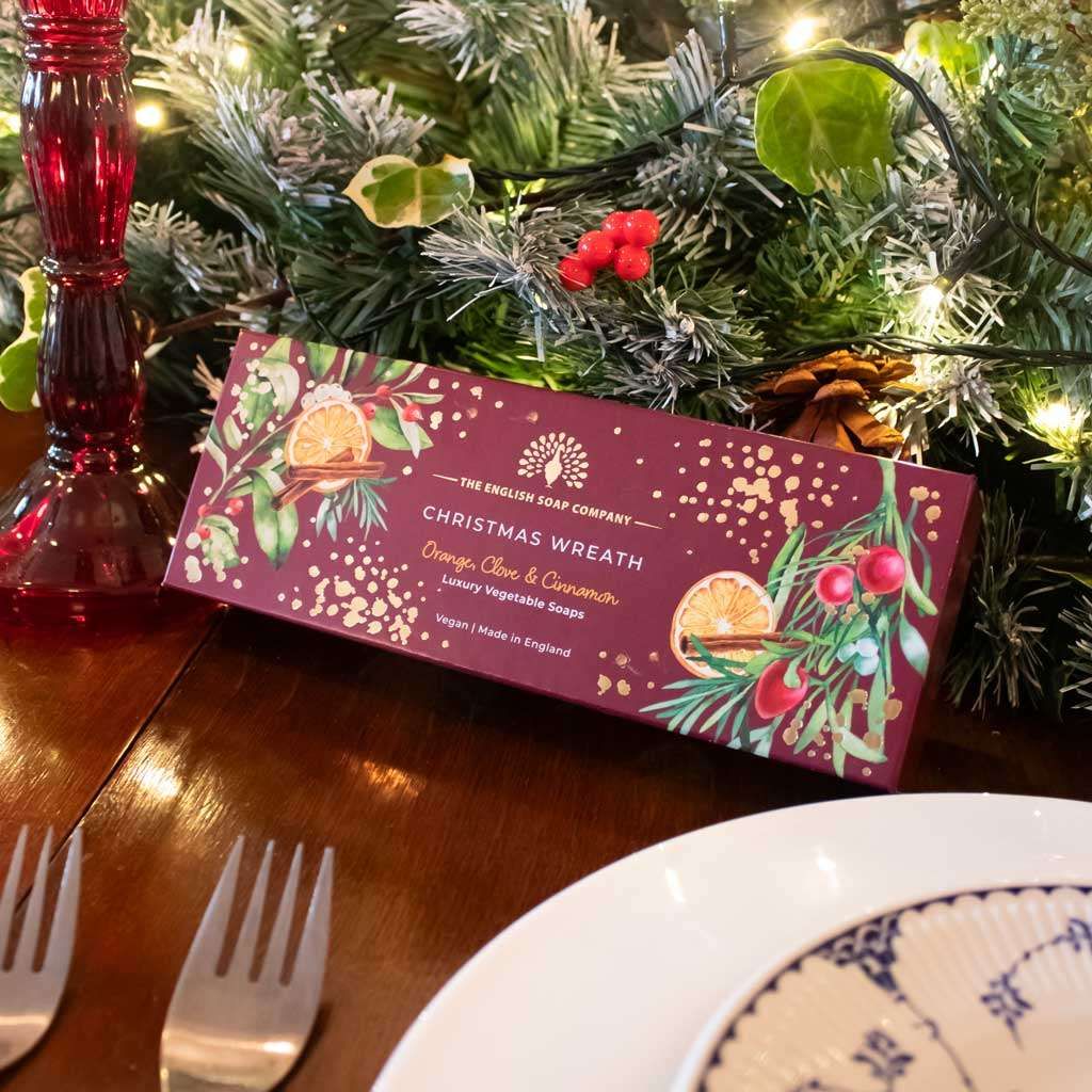 Christmas Wreath Triple Soap Gift Box