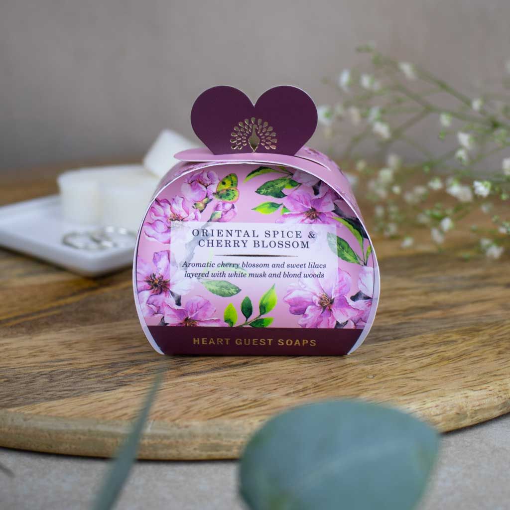 Oriental Spice &amp; Cherry Blossom Heart Guest Soaps