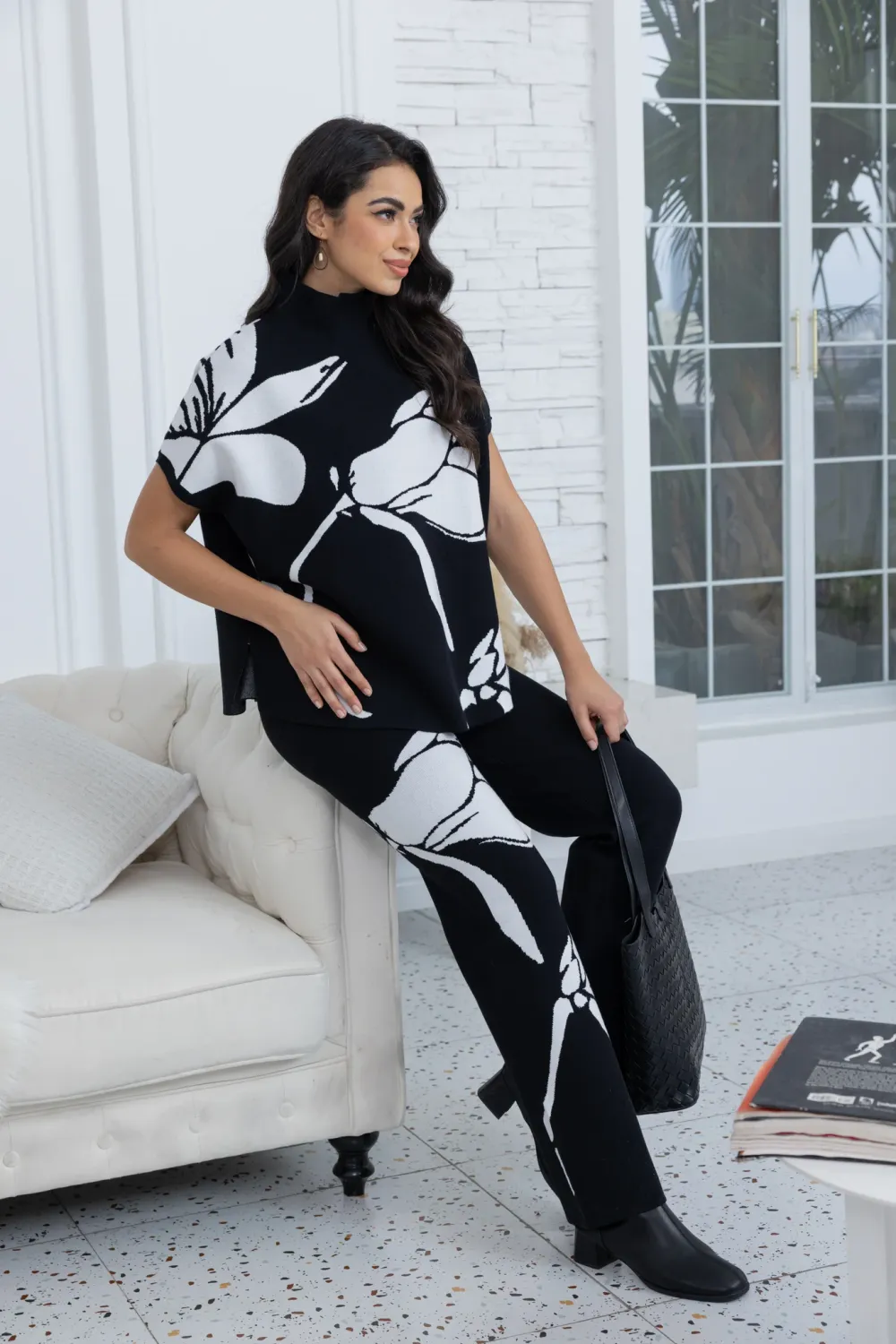 Botanical Bloom Set, Colour: Black, Size: S/M