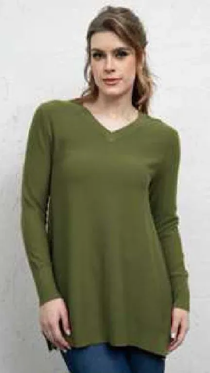 Cascade V-Neck Sweater, Colour: Green, Size: S/M
