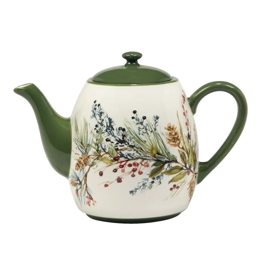 Winters Forest Christmas Ceramic Teapot 36 oz.