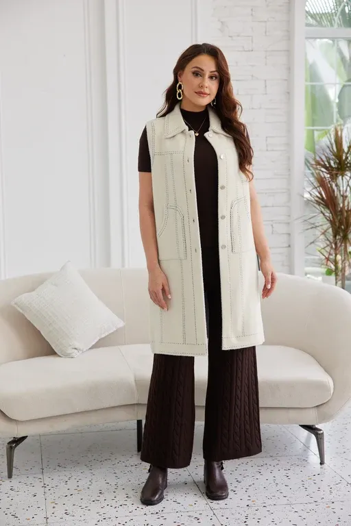 Long Sheriff Vest, Colour: Beige, Size: S/M