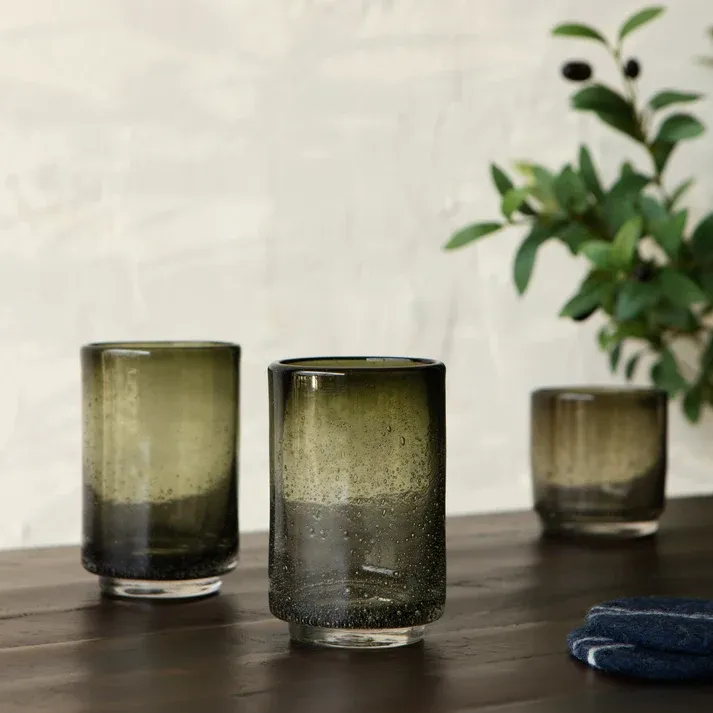 Bubbled Glass 17 oz - Agave