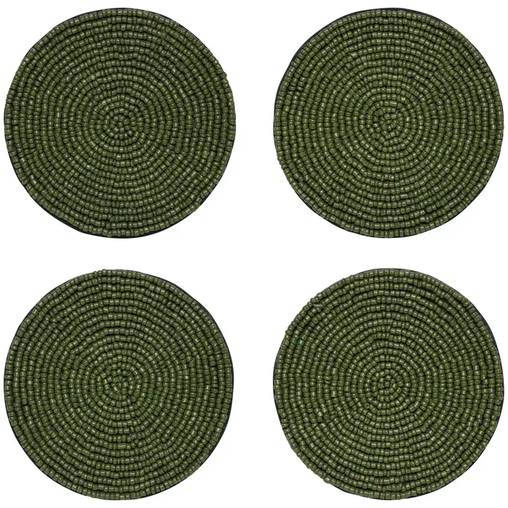 Cedar Beaded Coasters S/4