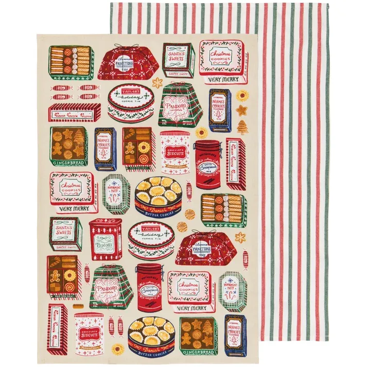 Sugar &amp; Spice Christmas Dishtowels S/2