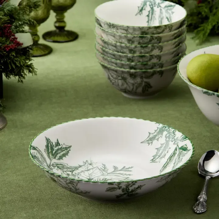 Winter Evergreen Serving Bowl 12in