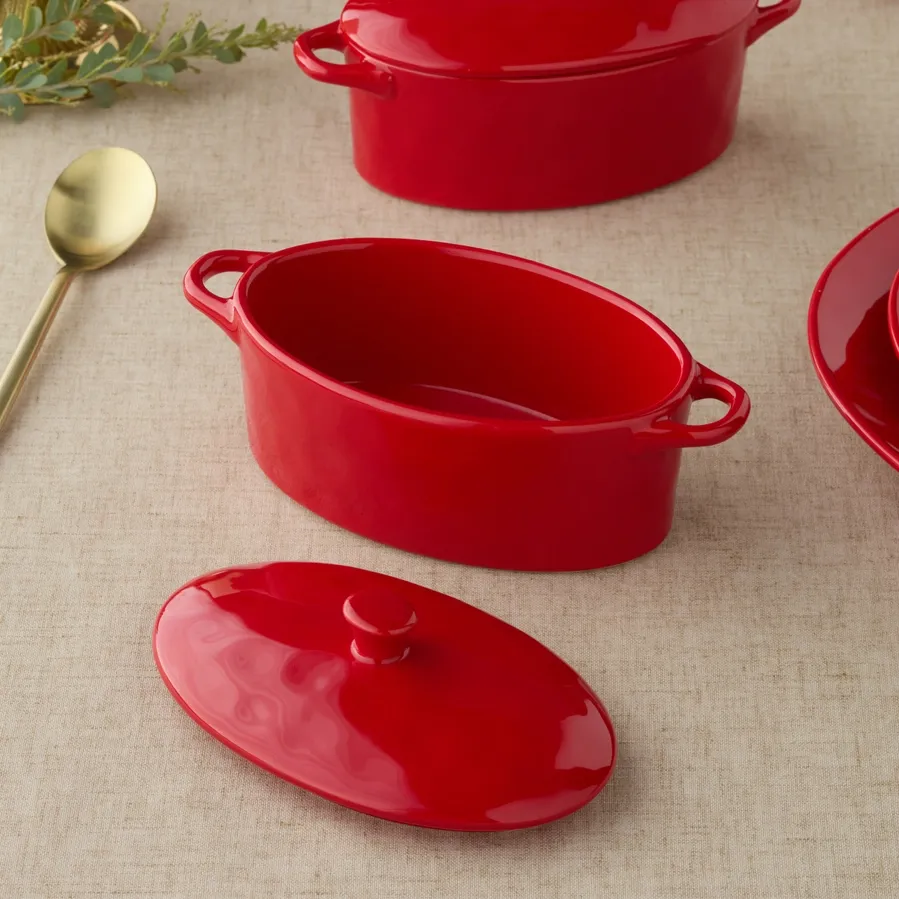 Berry Red Oval Mini Baker