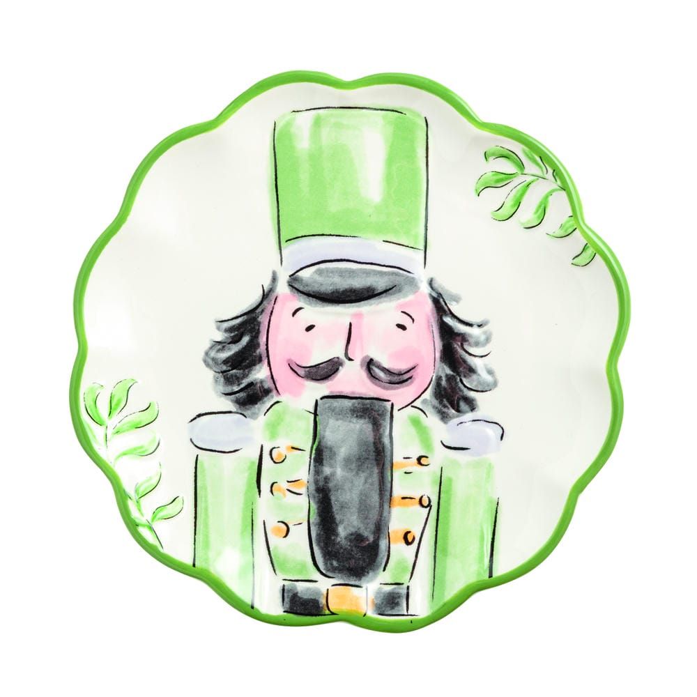 Green Nutcracker Dessert Plate