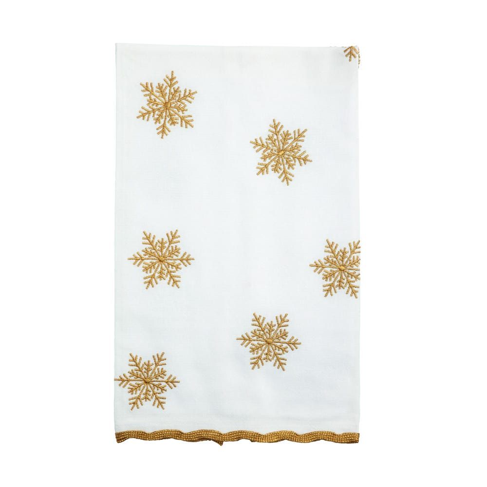 Snowflake Gold Embroidered Towel