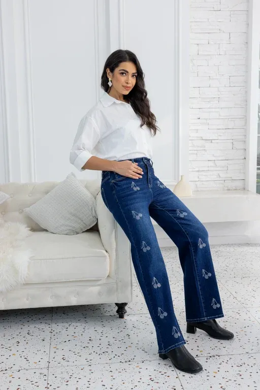 Shimmering Cherry Denim, Size: S, Variant: Dark Wash