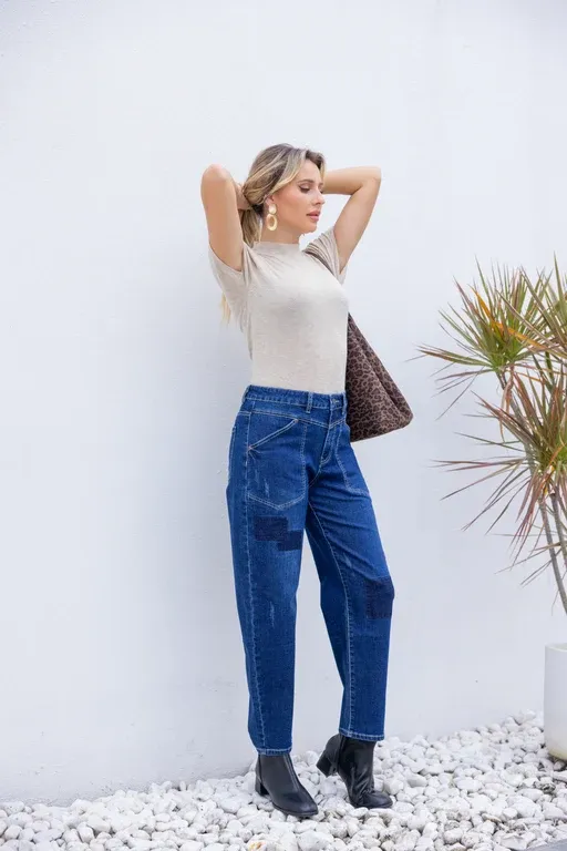 Patchwork Denim, Size: S, Variant: Dark Wash