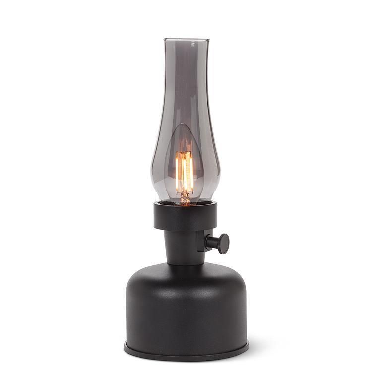 Lantern LED Lamp with Chimney - Black Lustre