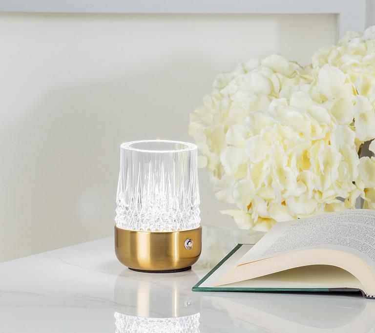 Small Crystal Look LED Lamp - Gold