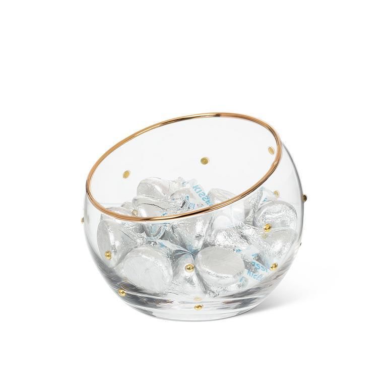 Small Angled Bowl with Dots