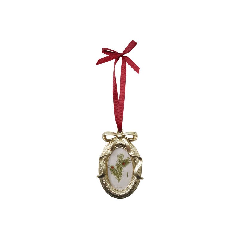 Photo Frame Ornament W Red Ribbon