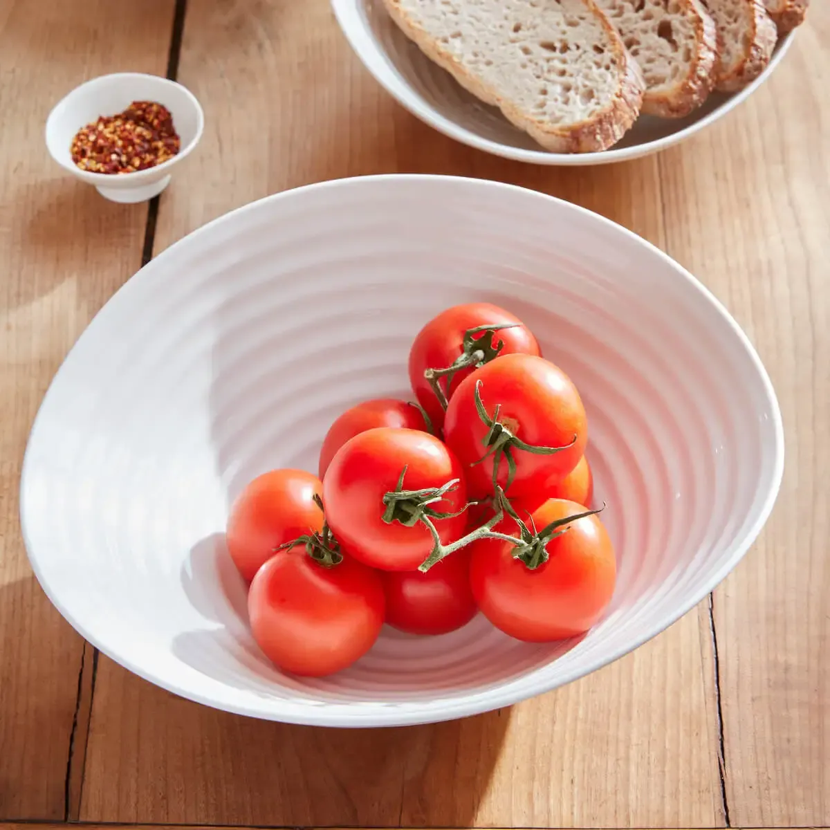 13" Large White Salad Bowl