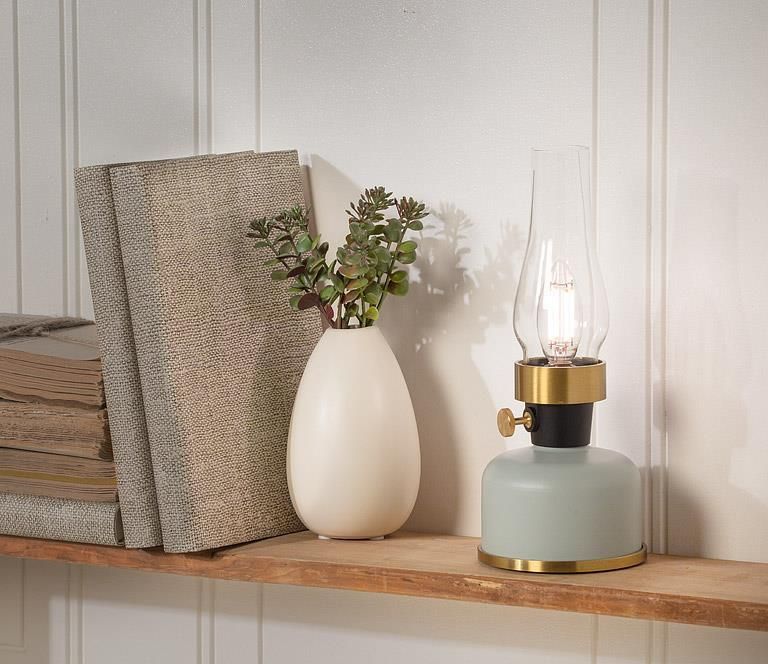 Grey Small Lantern LED Lamp with Chimney