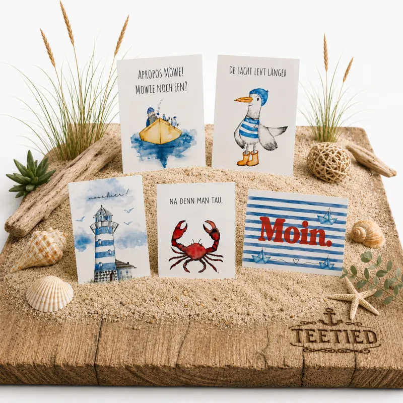 Moin Oostfreesland | Postkarten up Platt |📦5er Set