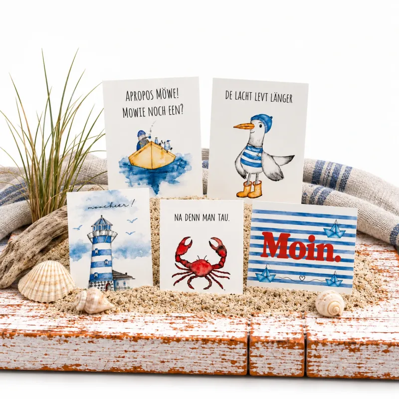 Moin Oostfreesland | Postkarten up Platt |📦5er Set