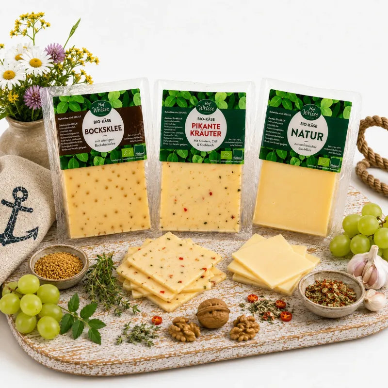 ❄️Hof Wrisse – Bio-Käsepaket Ostfriesland | 📦 3 × ca. 250 g Stück