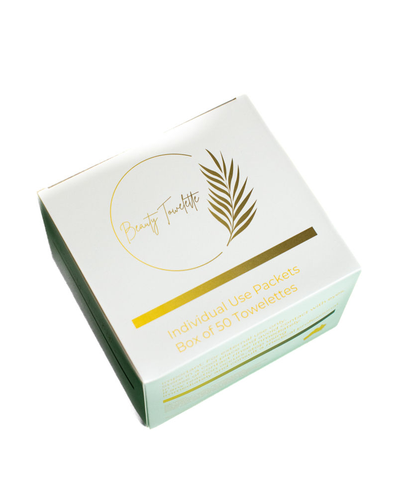Carton Individual Beauty Towelette/ Makeup Remover Box of 50 x 24