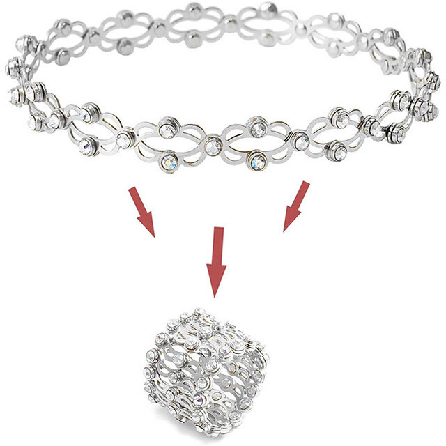 Twist, Stretch, Sparkle: Magic 2-in-1 Ring Bracelet (Silver) - Free Shipping + Free Gift Box