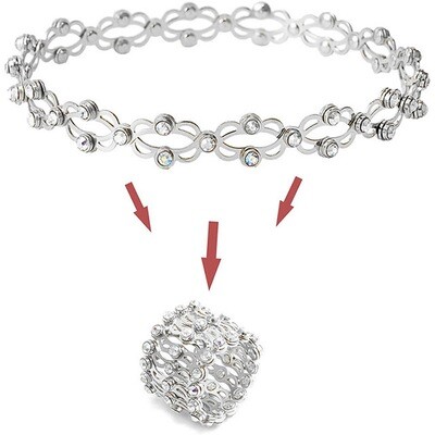 Twist, Stretch, Sparkle: Magic 2-in-1 Ring Bracelet (Silver) - Free Shipping + Free Gift Box