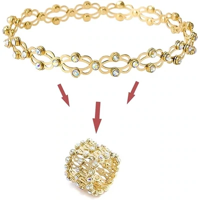Twist, Stretch, Sparkle: Magic 2-in-1 Ring Bracelet (Gold) - Free Shipping + Free Gift Box